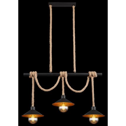 Globo 15690-3H - Hängeleuchte an Kabel DIANA 3xE27/60W/230V schwarz