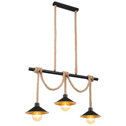 Globo 15690-3H - Hängeleuchte an Kabel DIANA 3xE27/60W/230V schwarz