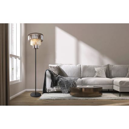 Globo - Stehleuchte 3xE27/40W/230V d 40 cm schwarz