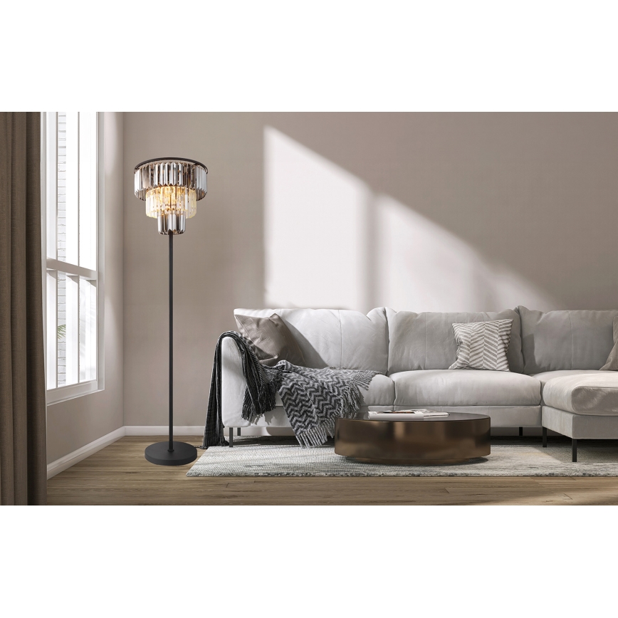 Globo - Stehleuchte 3xE27/40W/230V d 40 cm schwarz