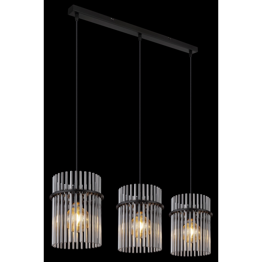 Globo - Hängeleuchte 3xE27/60W/230V schwarz