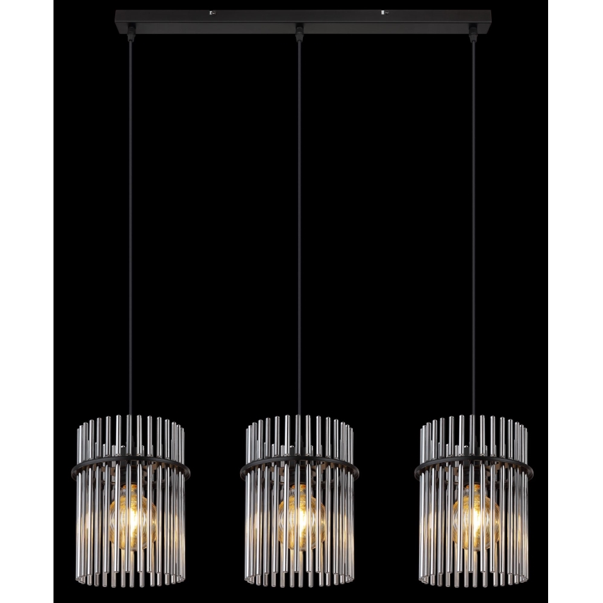 Globo - Hängeleuchte 3xE27/60W/230V schwarz