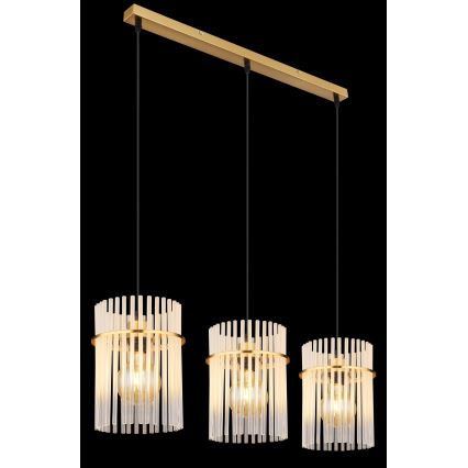 Globo - Hängeleuchte 3xE27/60W/230V golden