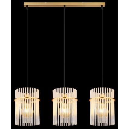 Globo - Hängeleuchte 3xE27/60W/230V golden