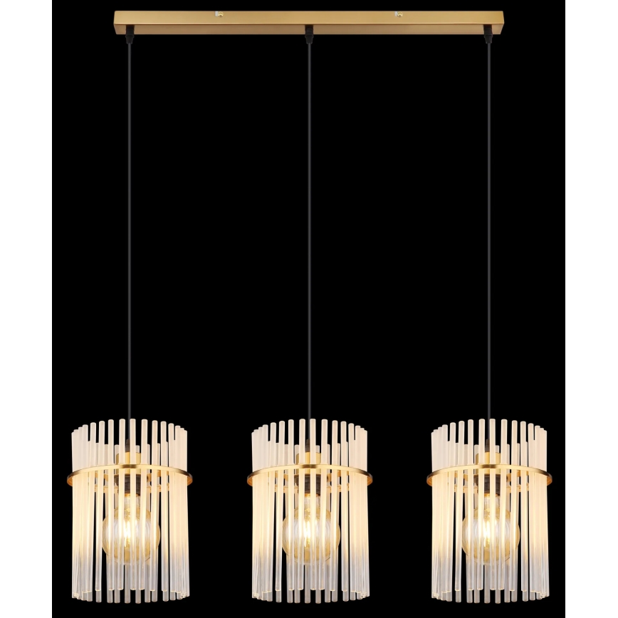 Globo - Hängeleuchte 3xE27/60W/230V golden