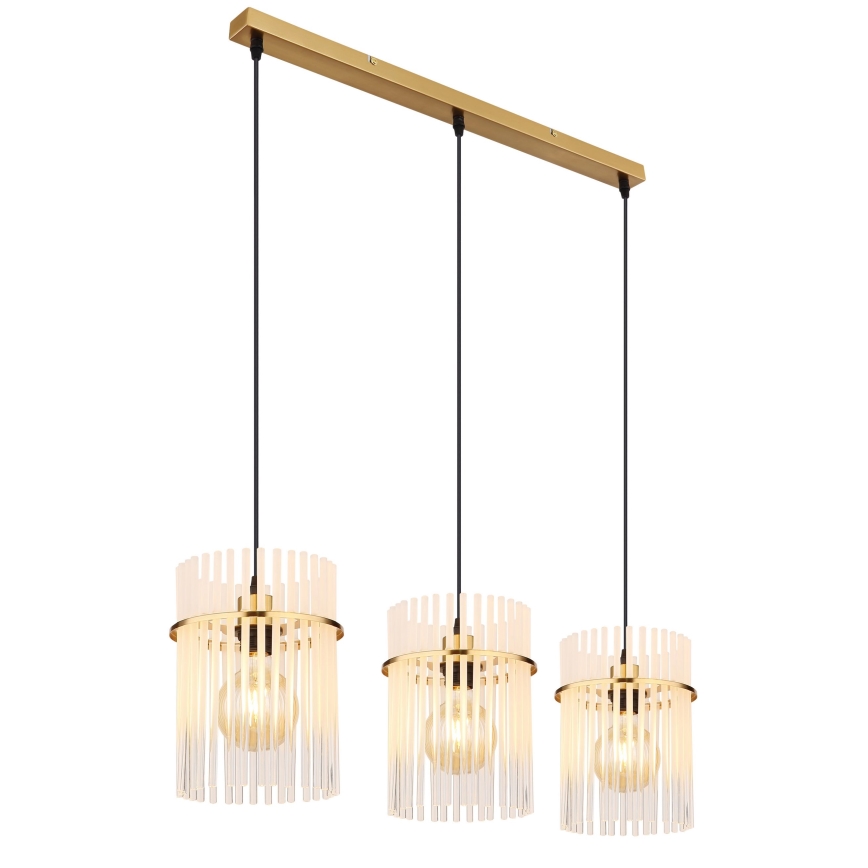 Globo - Hängeleuchte 3xE27/60W/230V golden