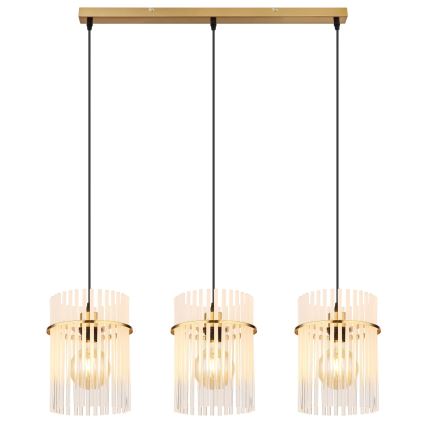 Globo - Hängeleuchte 3xE27/60W/230V golden