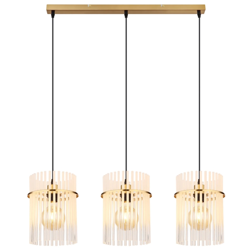 Globo - Hängeleuchte 3xE27/60W/230V golden