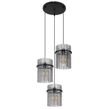 Globo - Hängeleuchte 3xE27/60W/230V d 47 cm schwarz