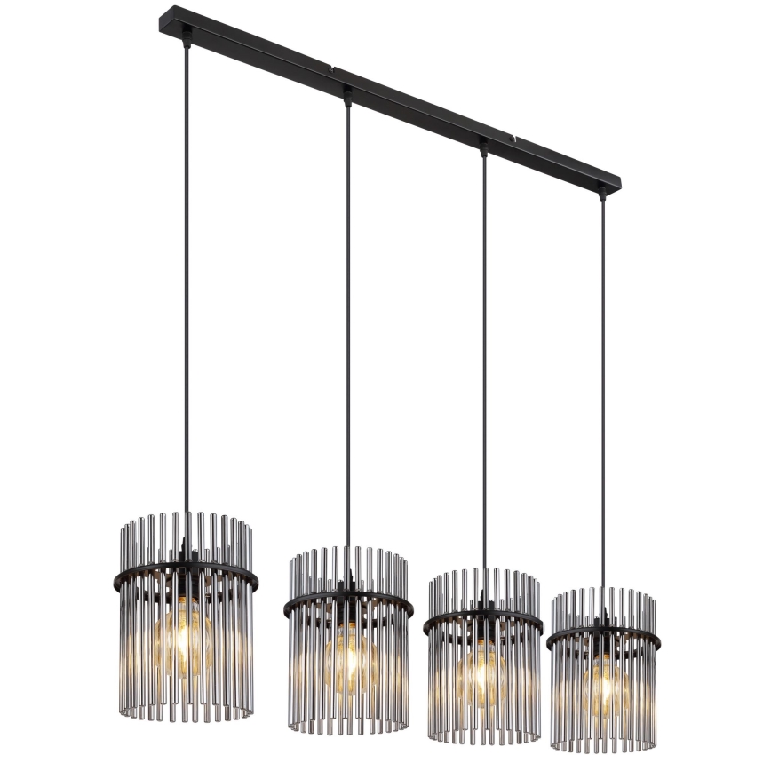 Globo - Hängeleuchte 4xE27/60W/230V schwarz