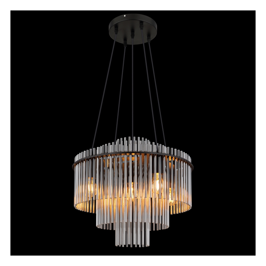 Globo - Pendelleuchte mit Kabelabhängung 5xE27/60W/230V schwarz
