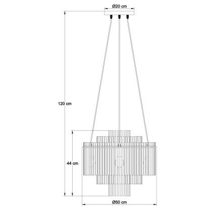 Globo - Pendelleuchte mit Kabelabhängung 5xE27/60W/230V schwarz