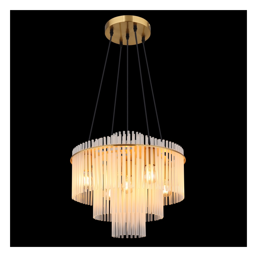 Globo - Pendelleuchte an Kabel 5xE27/60W/230V goldfarben