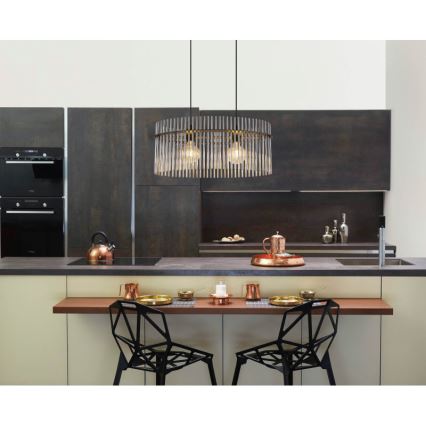 Globo - Hängeleuchte 2xE27/60W/230V schwarz