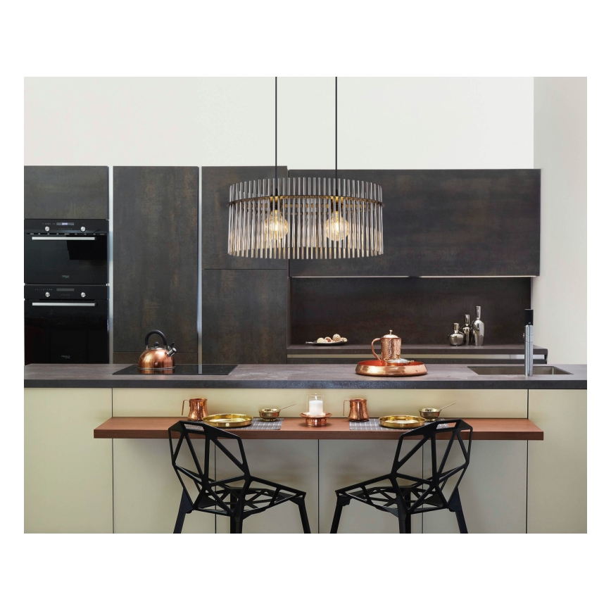 Globo - Hängeleuchte 2xE27/60W/230V schwarz