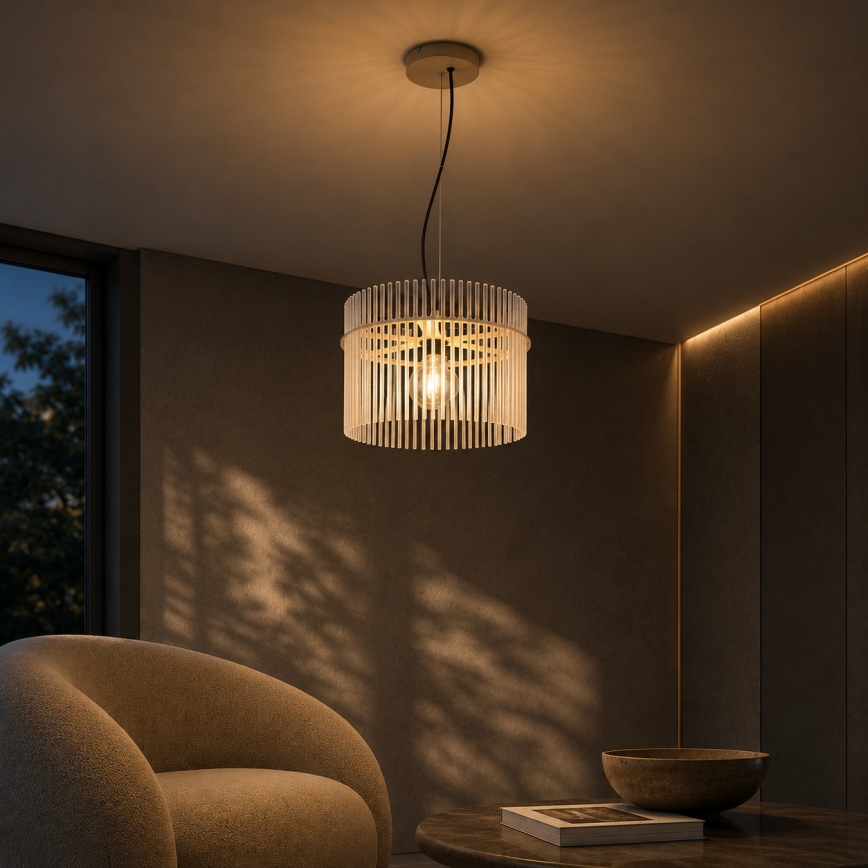 Globo - Pendelleuchte mit Kabel 1xE27/60W/230V Ø 40 cm cremefarben