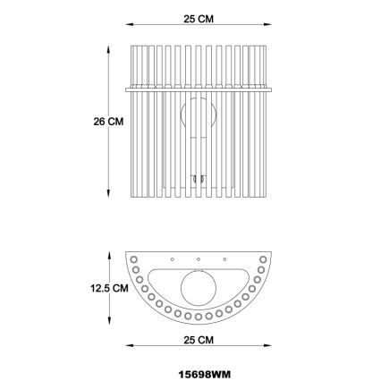 Globo - Wandleuchte 1xE27/60W/230V golden