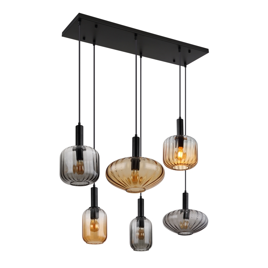 Globo - Pendelleuchte an Seil 6xE27/60W/230V