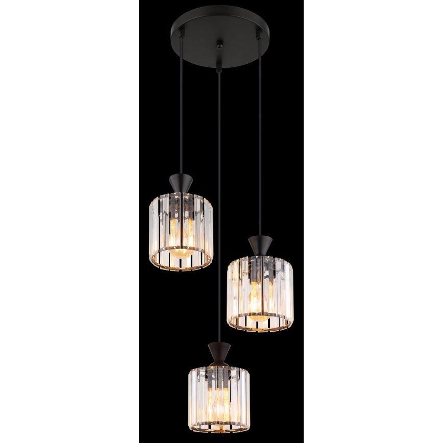 Globo - Hängeleuchte 3xE27/60W/230V d 32 cm schwarz