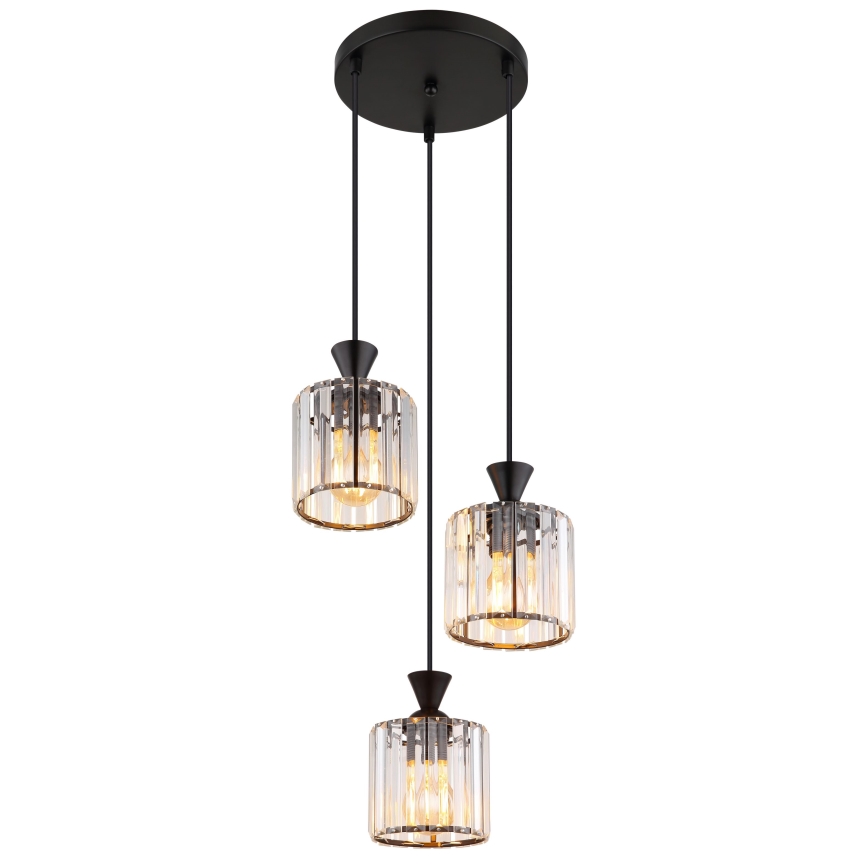 Globo - Hängeleuchte 3xE27/60W/230V d 32 cm schwarz
