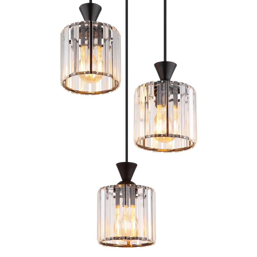 Globo - Hängeleuchte 3xE27/60W/230V d 32 cm schwarz