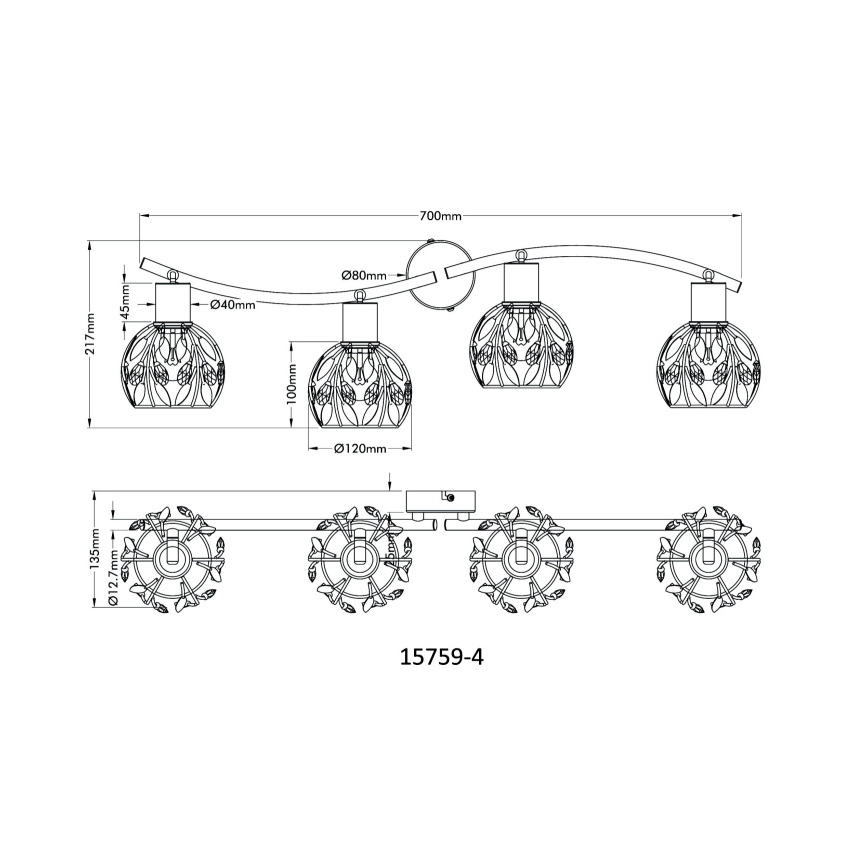 Globo - Strahler 4xE14/25W/230V