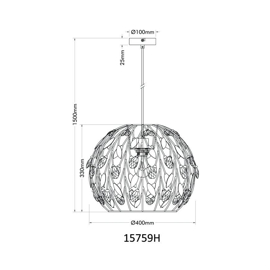 Globo - Hängeleuchte 1xE27/40W/230V d 40 cm