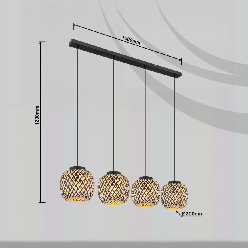 Globo 15766-4H - Hängeleuchte COLLY 4xE27/15W/230V