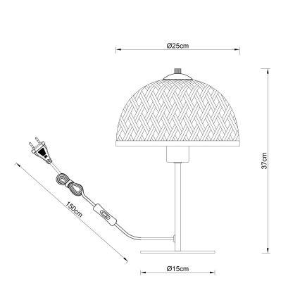 Globo - Tischlampe 1xE27/15W/230V Bambus