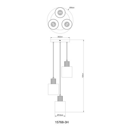 Globo - Pendelleuchte mit Kabelaufhängung 3xE27/25W/230V Ø 30 cm