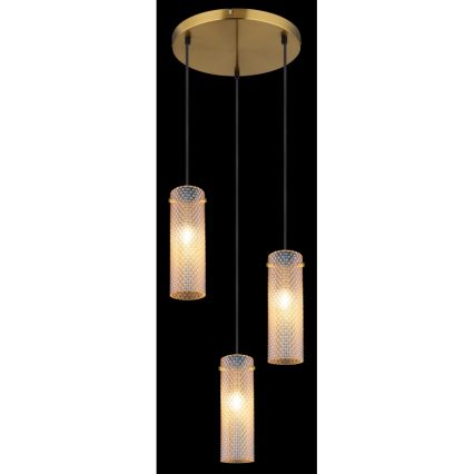 Globo - Hängeleuchte 3xE14/40W/230V golden