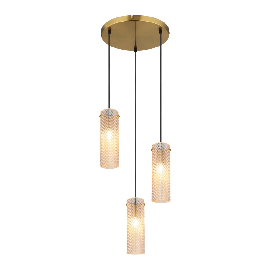 Globo - Hängeleuchte 3xE14/40W/230V golden