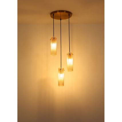 Globo - Hängeleuchte 3xE14/40W/230V golden