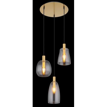 Globo - Hängeleuchte 3xE14/40W/230V d 43 cm Messing