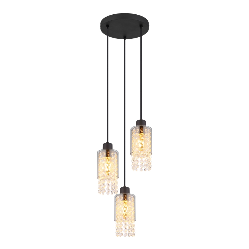 Globo - Hängeleuchte 3xE27/40W/230V d 25 cm schwarz