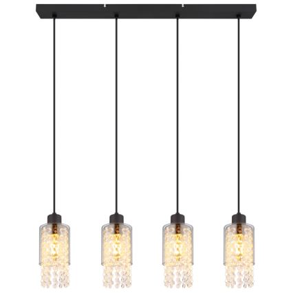 Globo - Hängeleuchte 4xE27/40W/230V schwarz