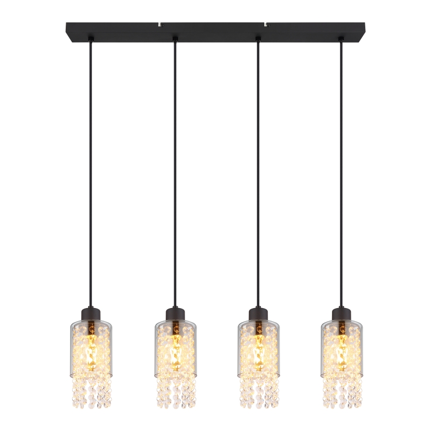 Globo - Hängeleuchte 4xE27/40W/230V schwarz