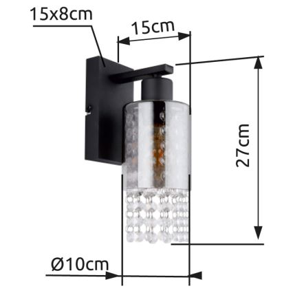 Globo - Wandleuchte 1xE27/40W/230V schwarz
