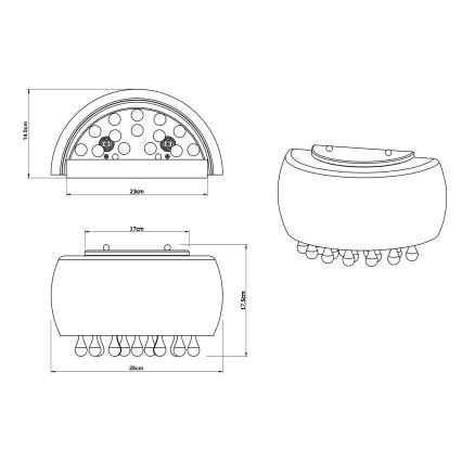 Globo 15809W - Wandbeleuchtung KALLA 1xG9/28W/230V