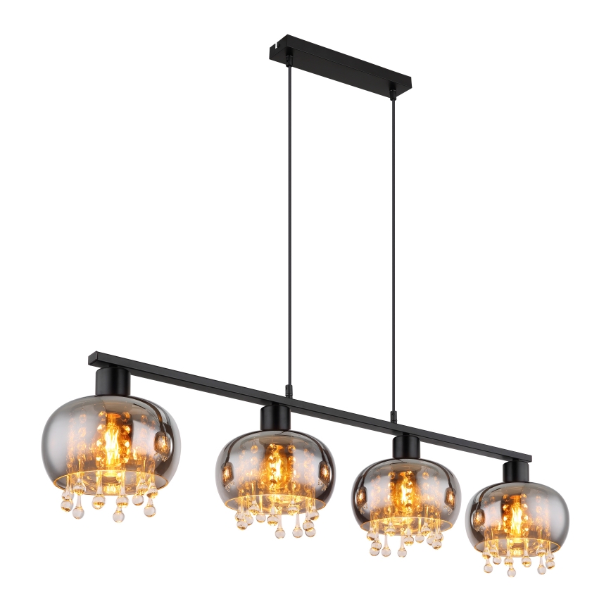 Globo - Hängeleuchte 4xE27/9W/230V schwarz