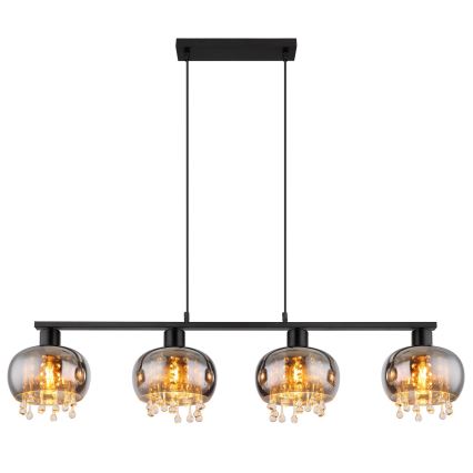 Globo - Hängeleuchte 4xE27/9W/230V schwarz