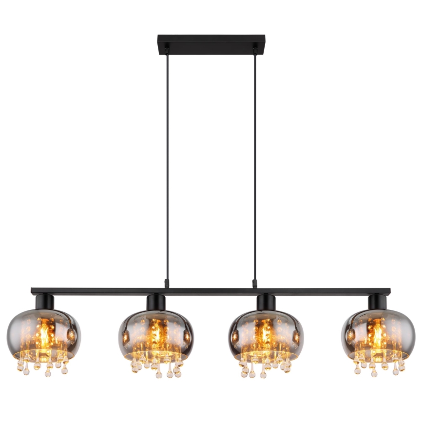 Globo - Hängeleuchte 4xE27/9W/230V schwarz