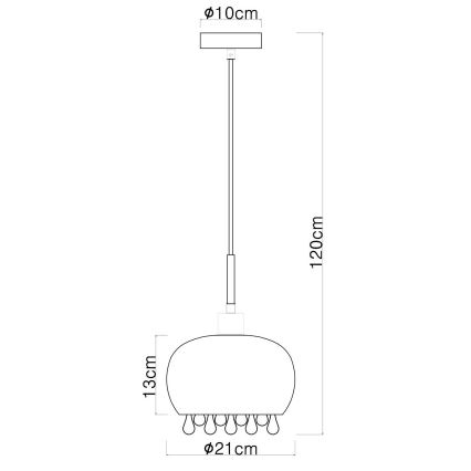 Globo - Hängeleuchte 1xE27/9W/230V d 21 cm schwarz