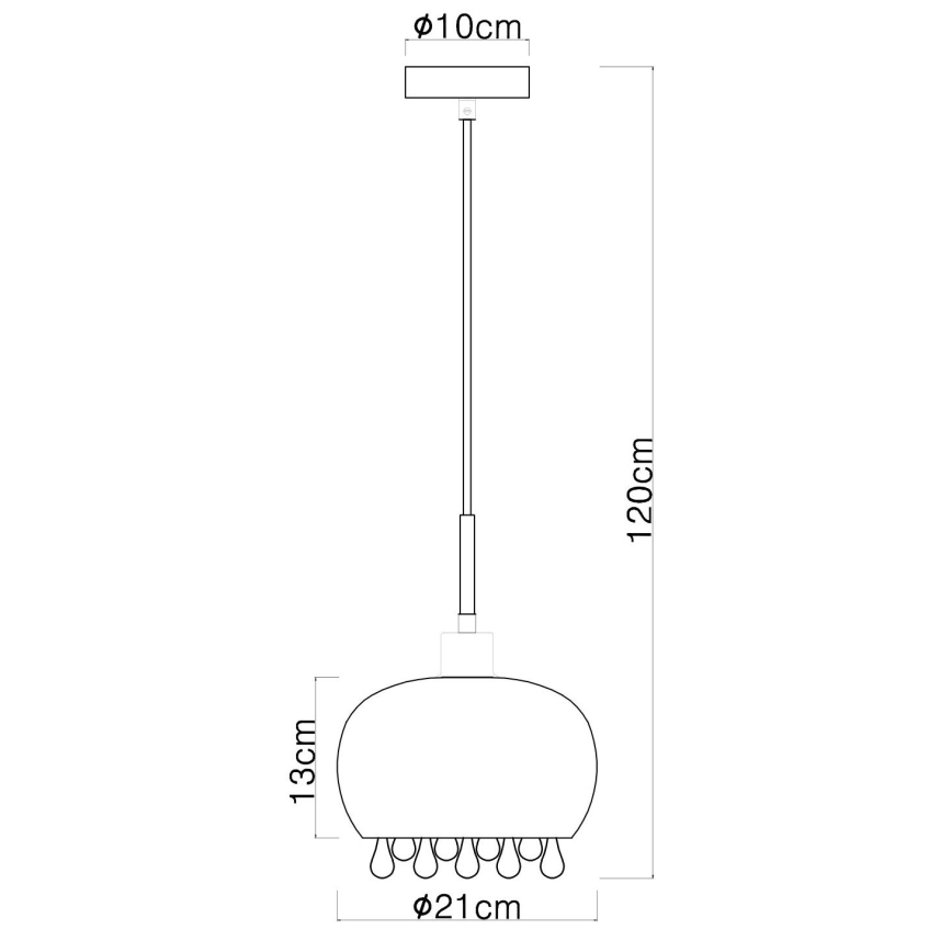 Globo - Hängeleuchte 1xE27/9W/230V d 21 cm schwarz