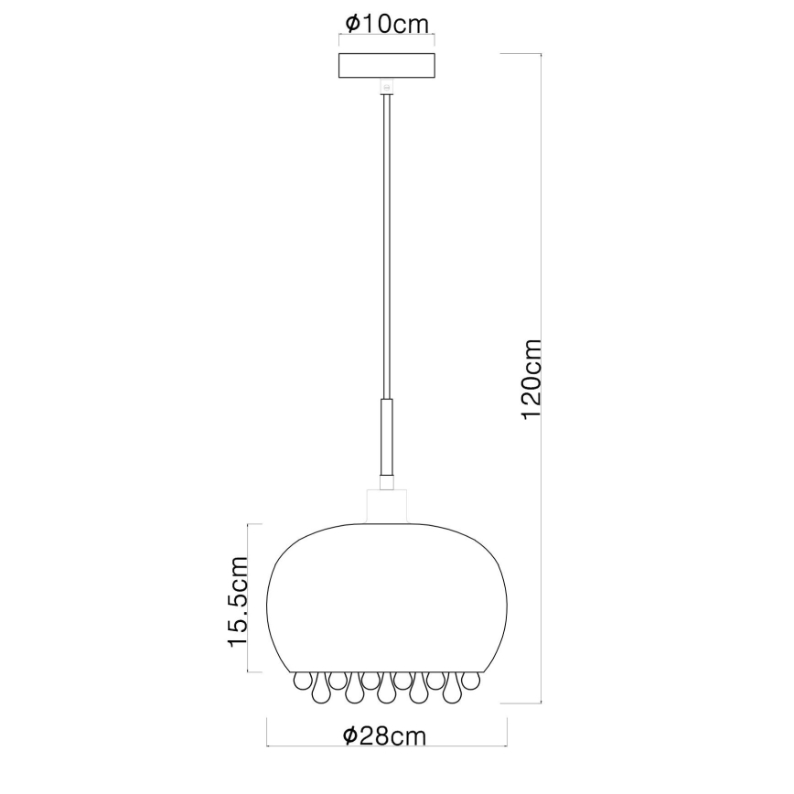 Globo - Hängeleuchte 1xE27/9W/230V d 28 cm schwarz