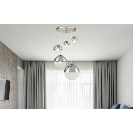 Globo - Hängeleuchte an Schnur 5xE27/60W/230V d 65 cm