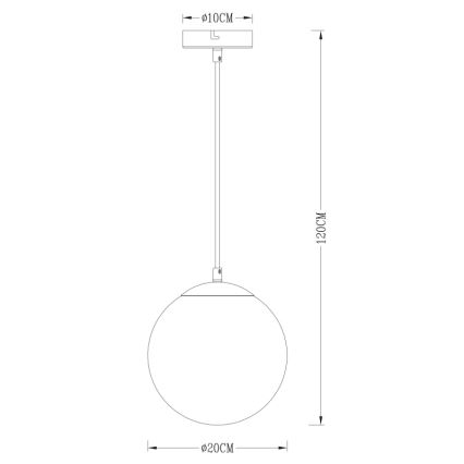 Globo - Hängeleuchte an Schnur 1xE27/40W/230V d 20 cm
