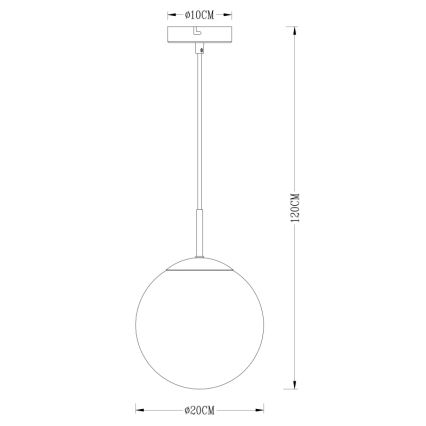 Globo - Hängeleuchte an Schnur 1xE27/40W/230V d 20 cm