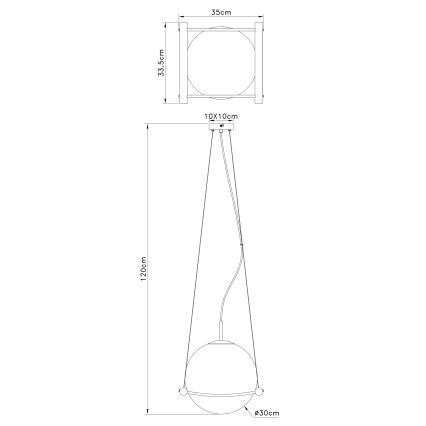 Globo - Hängeleuchte an Schnur 1xE27/15W/230V Gummibaum