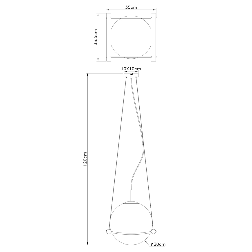 Globo - Hängeleuchte an Schnur 1xE27/15W/230V Gummibaum